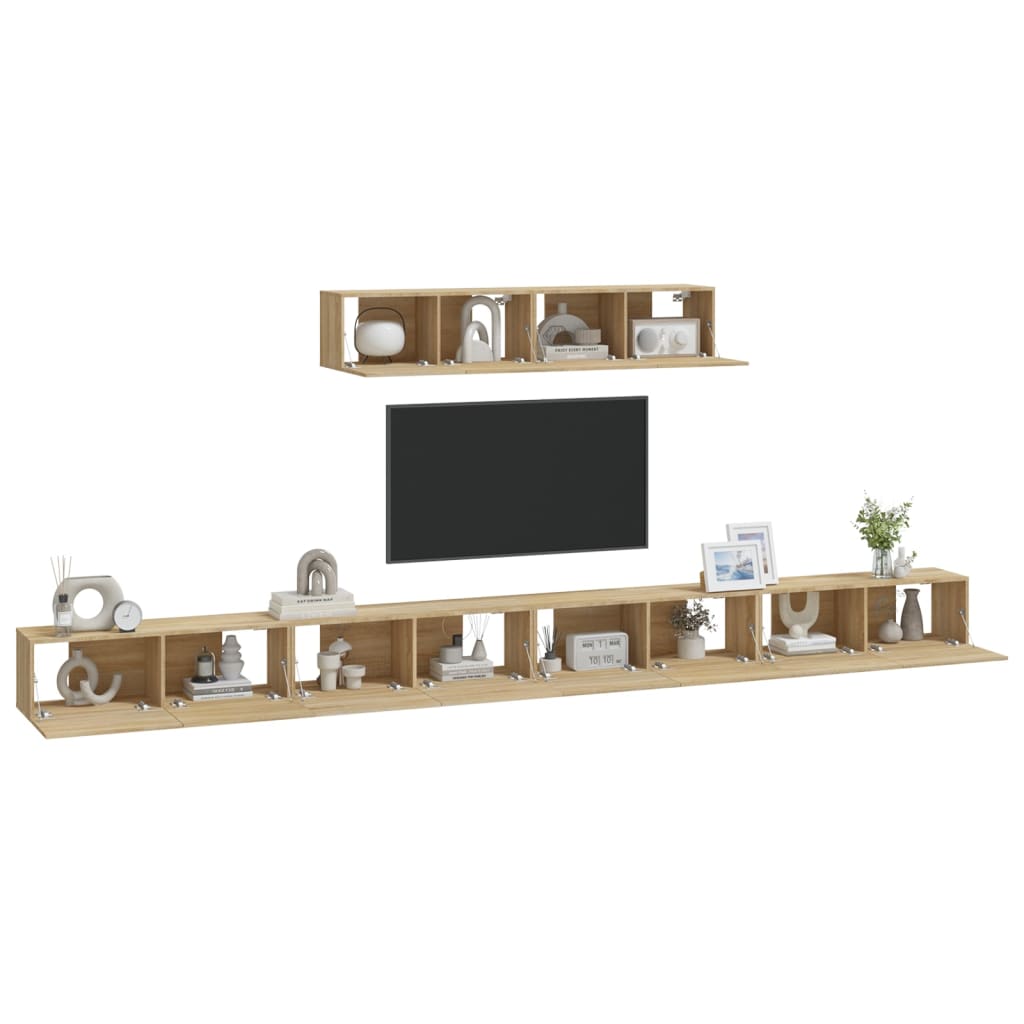 Set di Mobili Porta TV 6 pz Rovere Sonoma in Legno Multistrato - homemem39