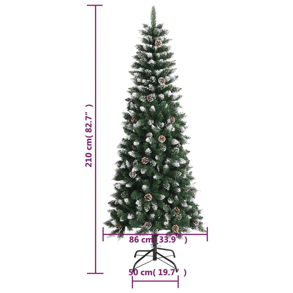 Albero di Natale Artificiale con Base Verde 210 cm PVC