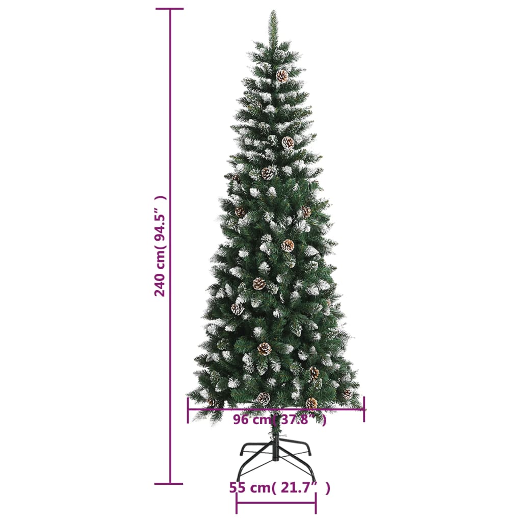 Albero di Natale Artificiale con Base Verde 240 cm PVC