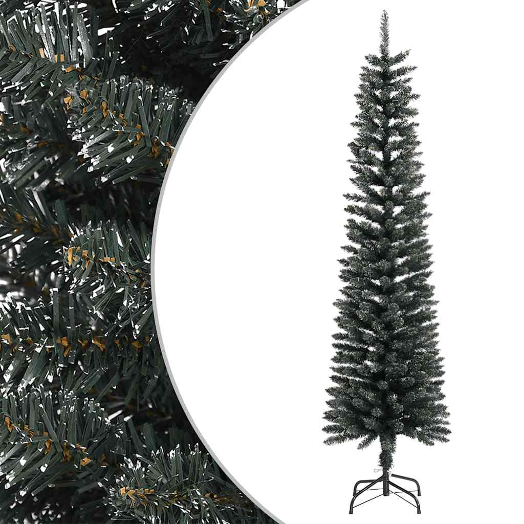 Albero di Natale Artificiale Sottile con Base Verde 180 cm PVC - homemem39