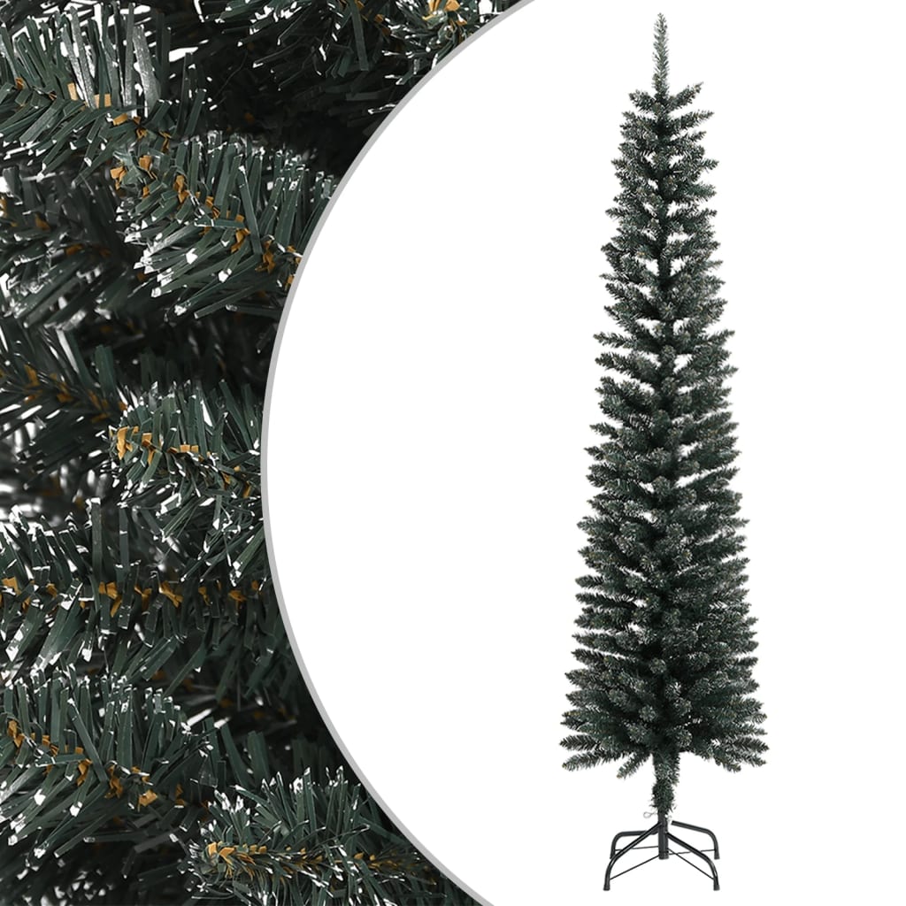 Albero di Natale Artificiale Sottile con Base Verde 240 cm PVC - homemem39