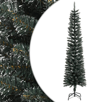 Albero di Natale Artificiale Sottile con Base Verde 240 cm PVC