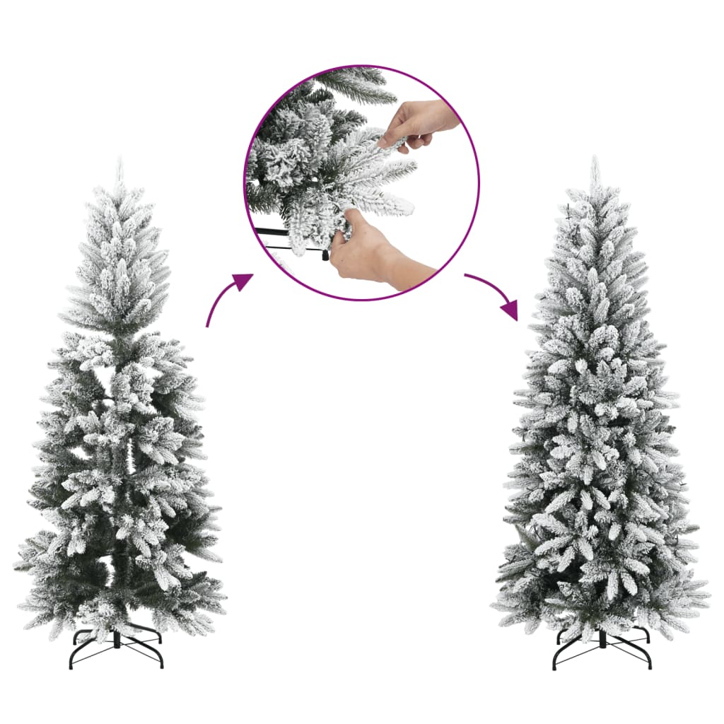 Albero di Natale Artificiale con Neve Floccata 180 cm PVC e PE - homemem39