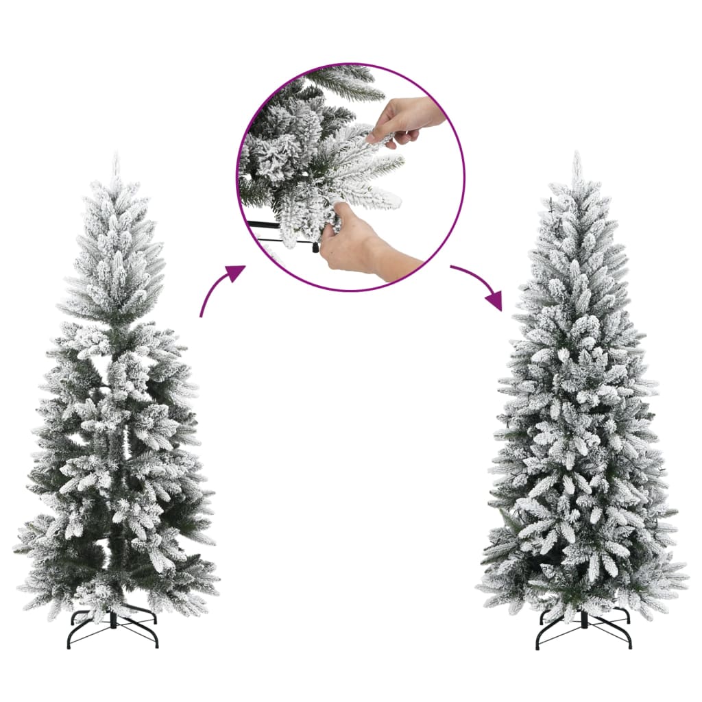 Albero di Natale Artificiale con Neve Floccata 210 cm PVC e PE - homemem39