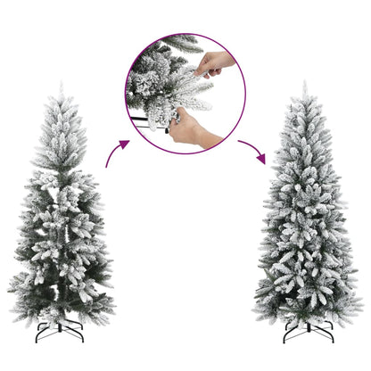 Albero di Natale Artificiale con Neve Floccata 210 cm PVC e PE