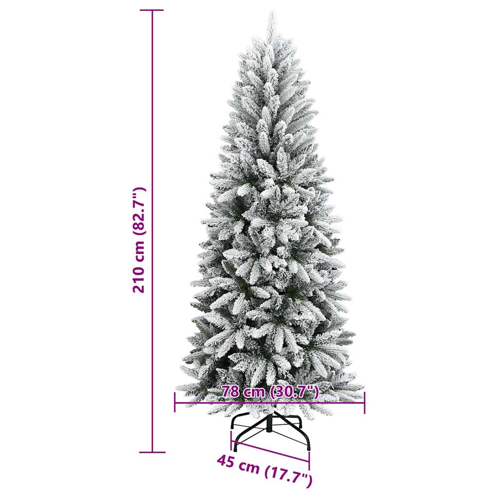 Albero di Natale Artificiale con Neve Floccata 210 cm PVC e PE