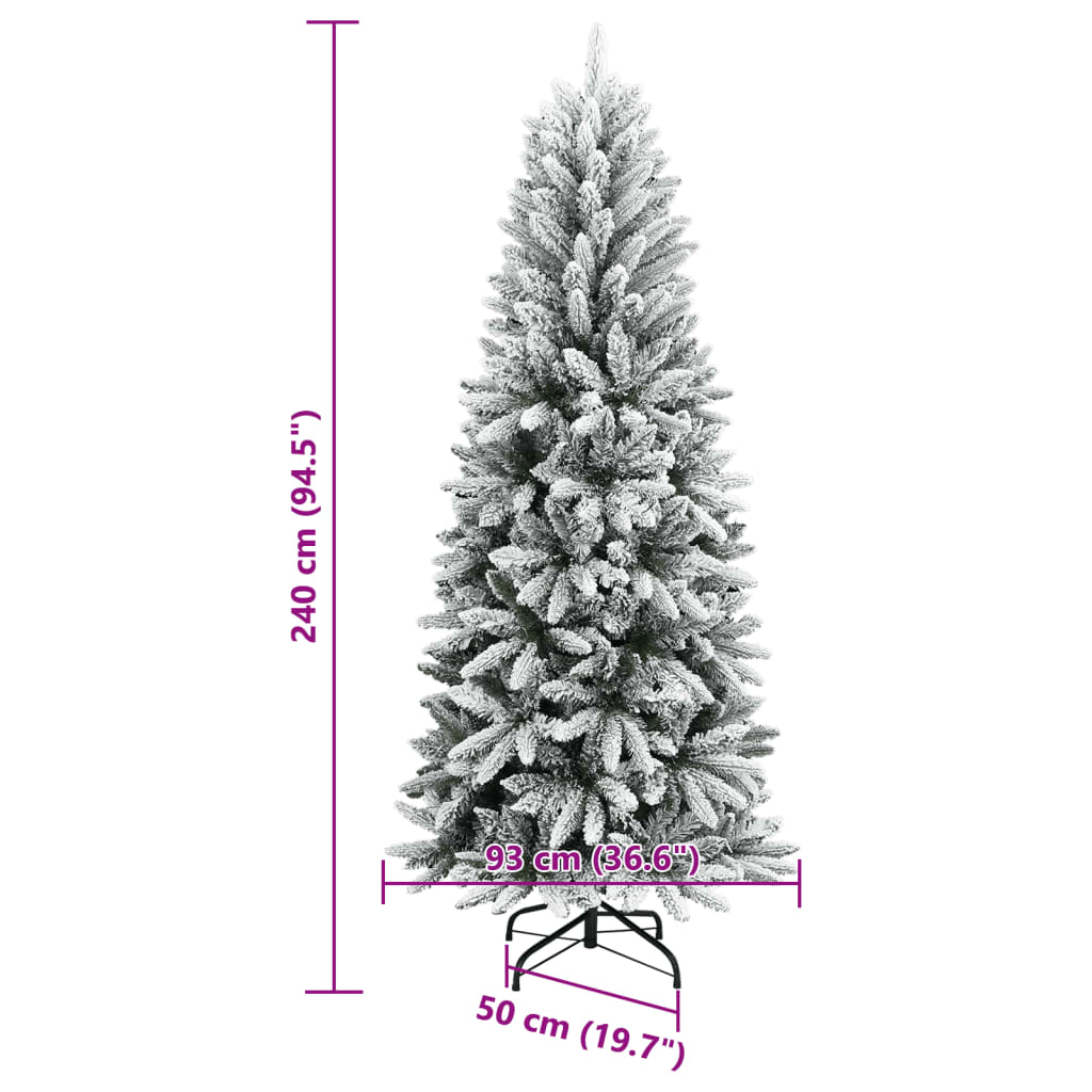 Albero di Natale Artificiale con Neve Floccata 240 cm PVC e PE - homemem39