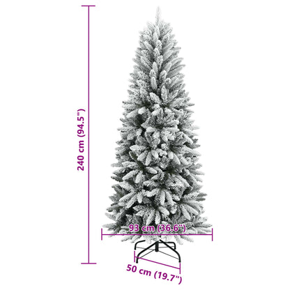 Albero di Natale Artificiale con Neve Floccata 240 cm PVC e PE