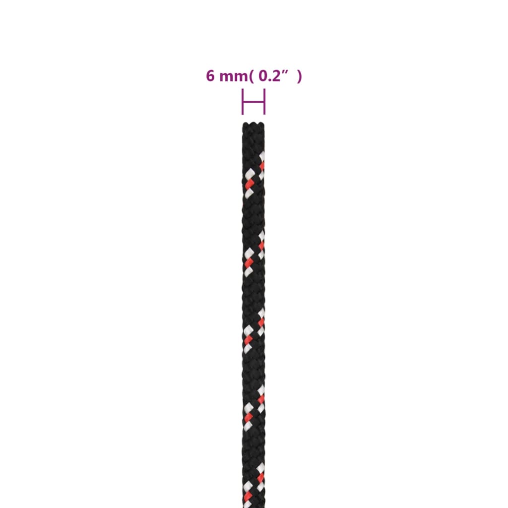 Corda da Lavoro Nera 6 mm 250 m in Polipropilene - homemem39