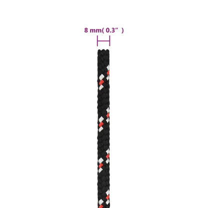 Corda da Lavoro Nera 8 mm 250 m in Polipropilene - homemem39