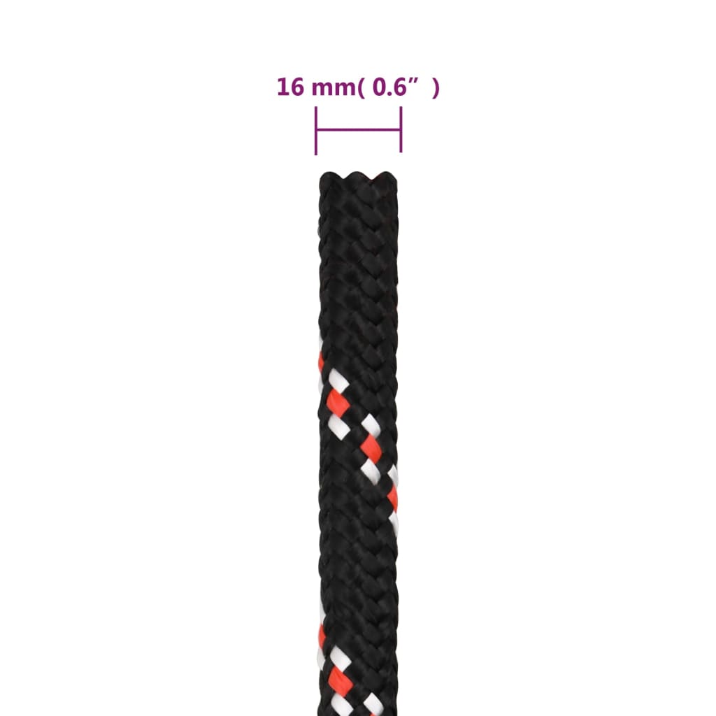 Corda per barca Nera 16 mm 25 m in Polipropilene