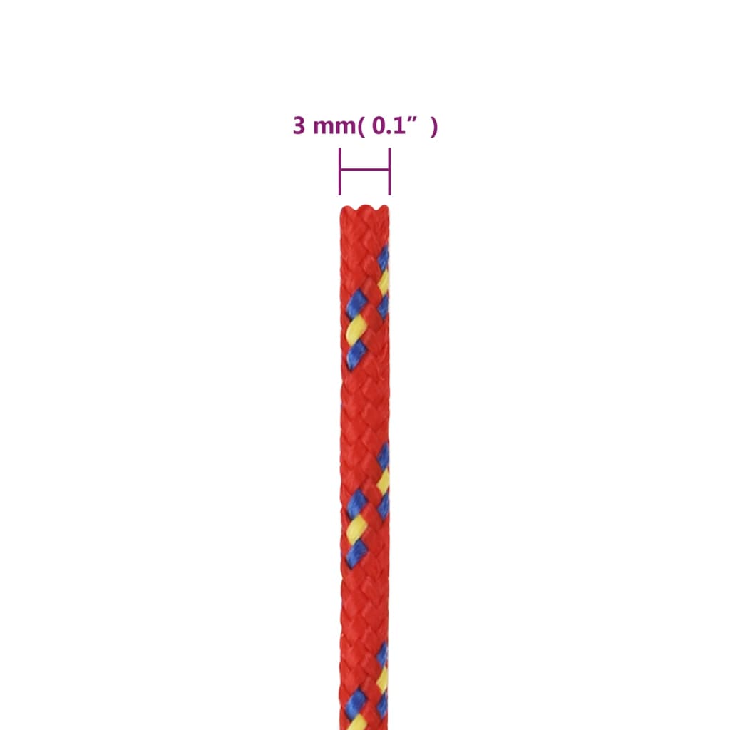 Corda per barca Rossa 3 mm 50 m in Polipropilene - homemem39