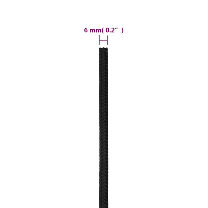 Corda per barca Completamente Nera 6 mm 50 m in Polipropilene - homemem39