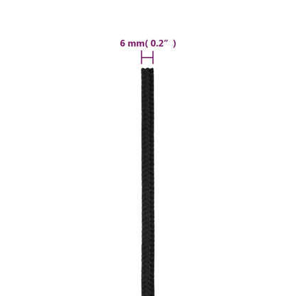 Corda per barca Completamente Nera 6 mm 100 m in Polipropilene - homemem39