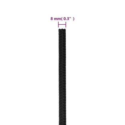 Corda per barca Completamente Nera 8 mm 25 m in Polipropilene - homemem39