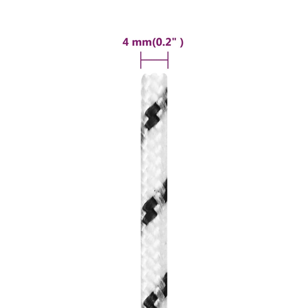 Corda Intrecciata per Barca Bianca 4 mm x 500 m Poliestere - homemem39