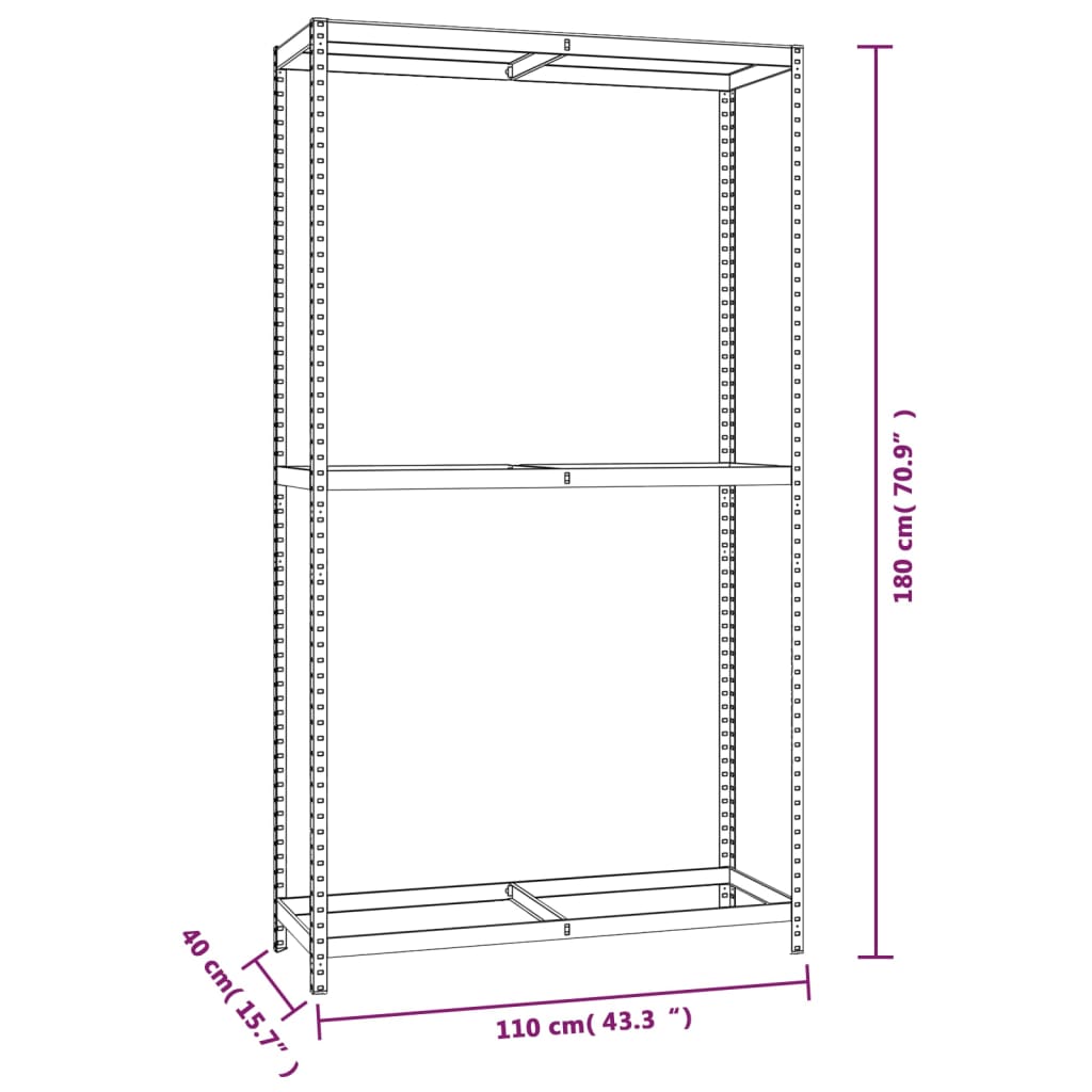 Portapneumatici a 2 Livelli Argento 110x40x180 cm in Acciaio - homemem39