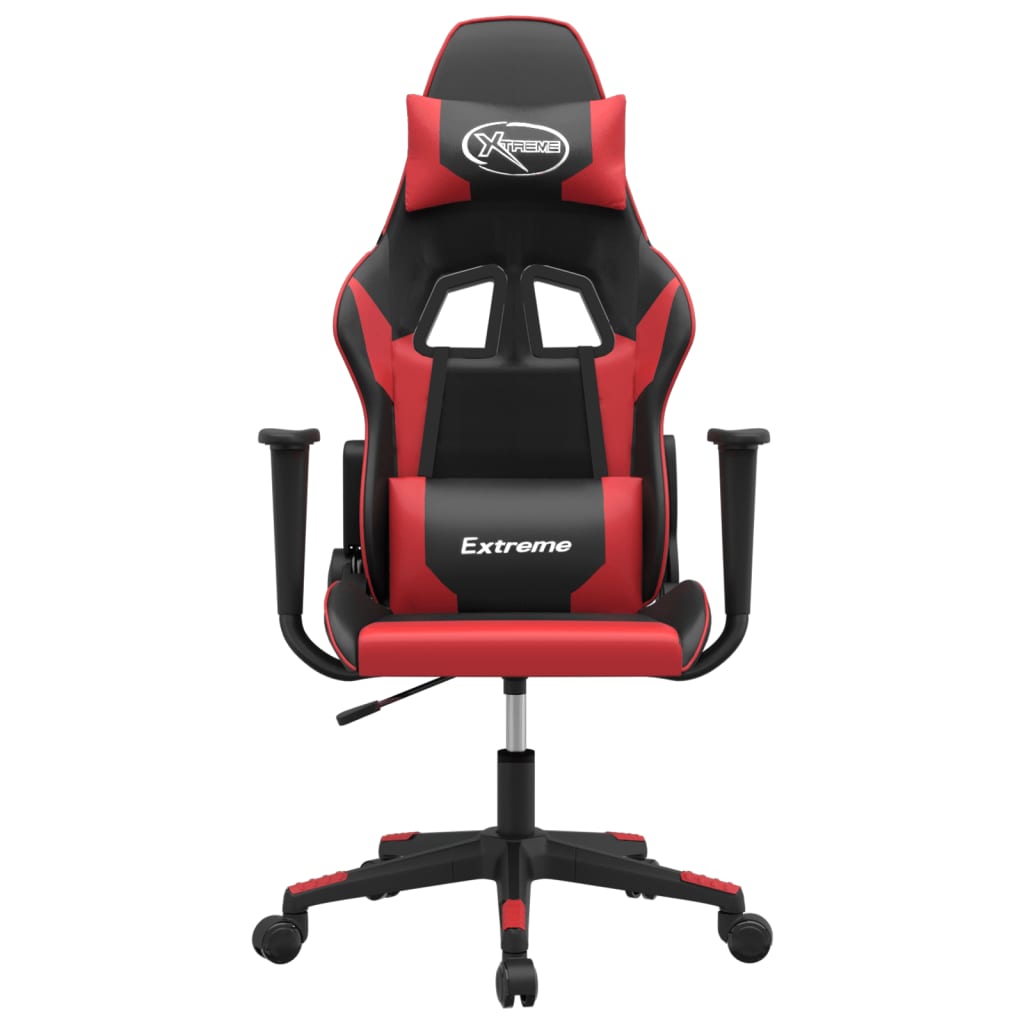 Sedia da Gaming Massaggiante Rosso e Nero in Similpelle - homemem39