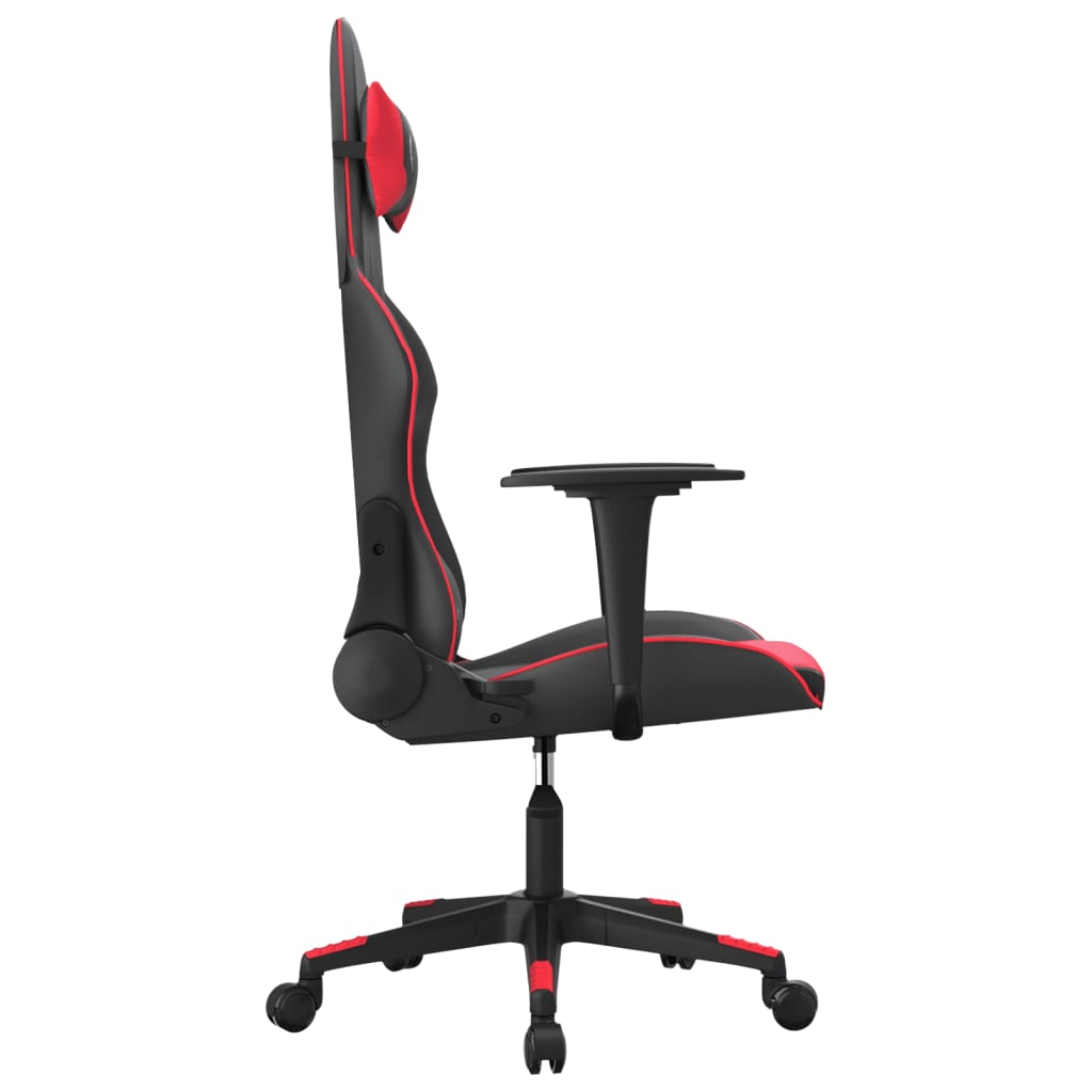 Sedia da Gaming Massaggiante Rosso e Nero in Similpelle - homemem39