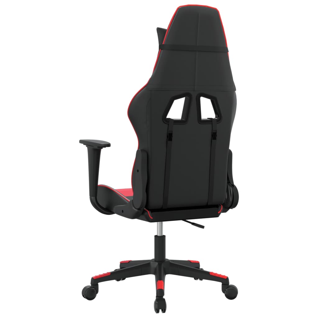 Sedia da Gaming Massaggiante Rosso e Nero in Similpelle - homemem39