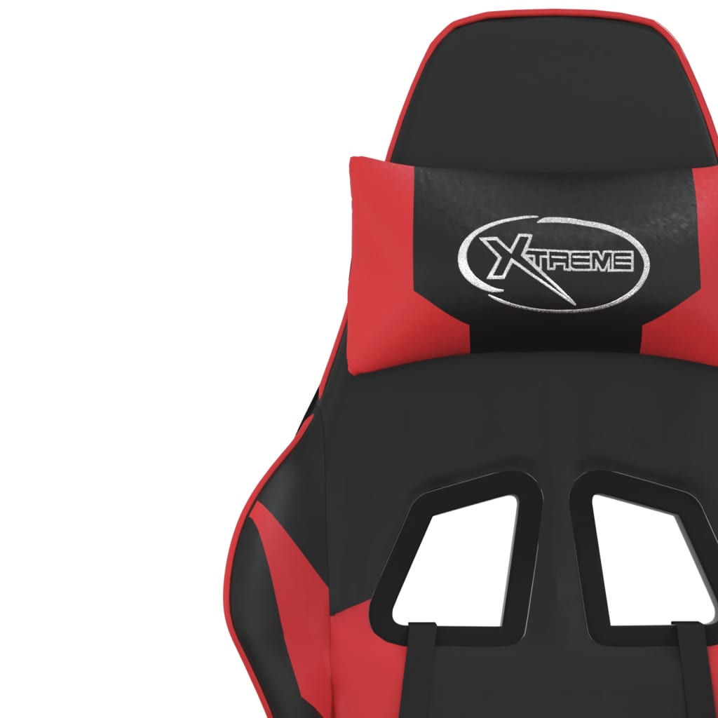 Sedia da Gaming Massaggiante Rosso e Nero in Similpelle - homemem39