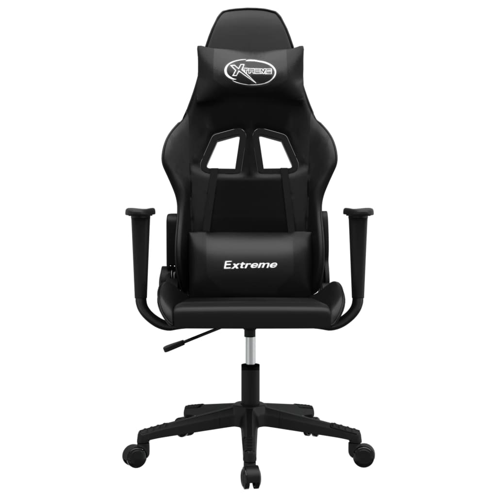 Sedia da Gaming Massaggiante Nera in Similpelle - homemem39