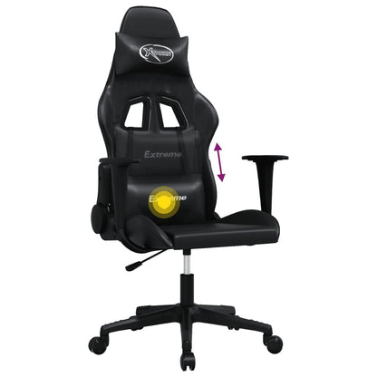 Sedia da Gaming Massaggiante Nera in Similpelle - homemem39