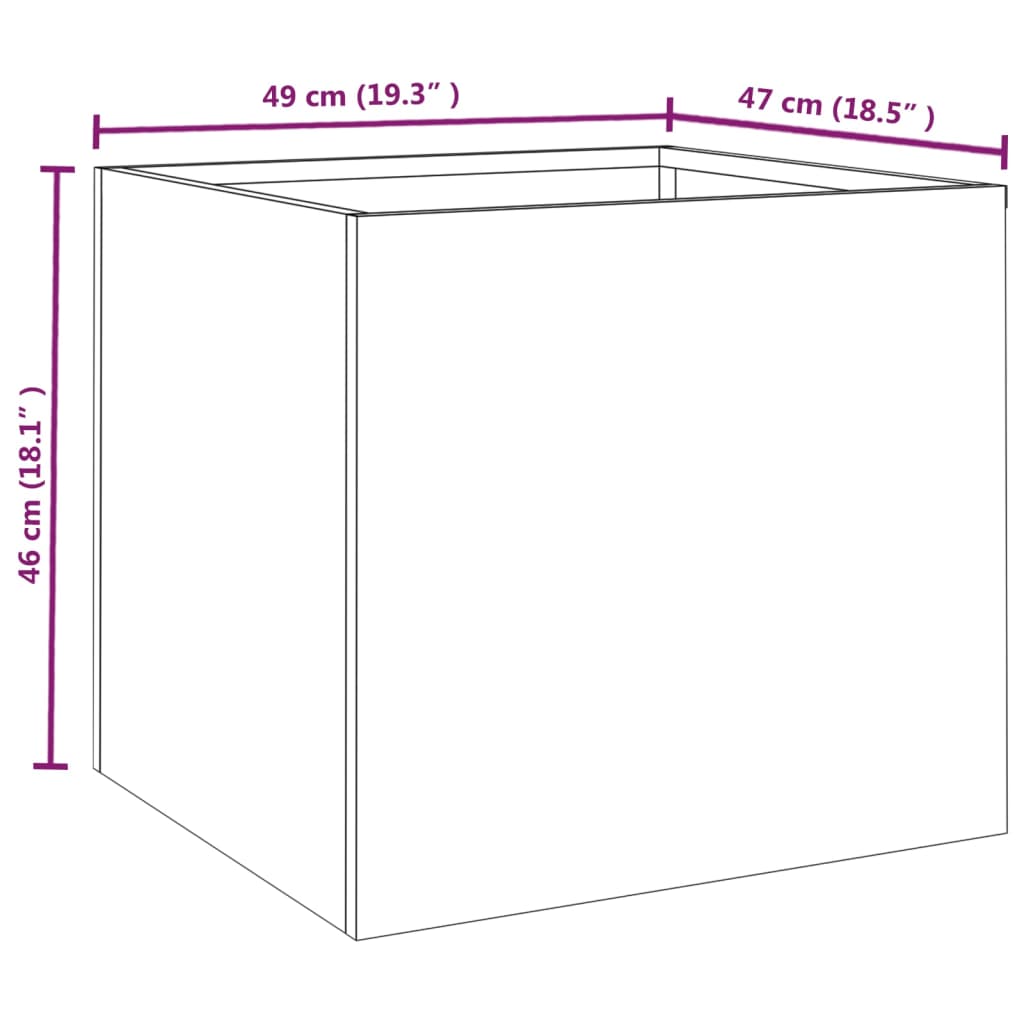 Fioriera 49x47x46 cm Acciaio Corten - homemem39