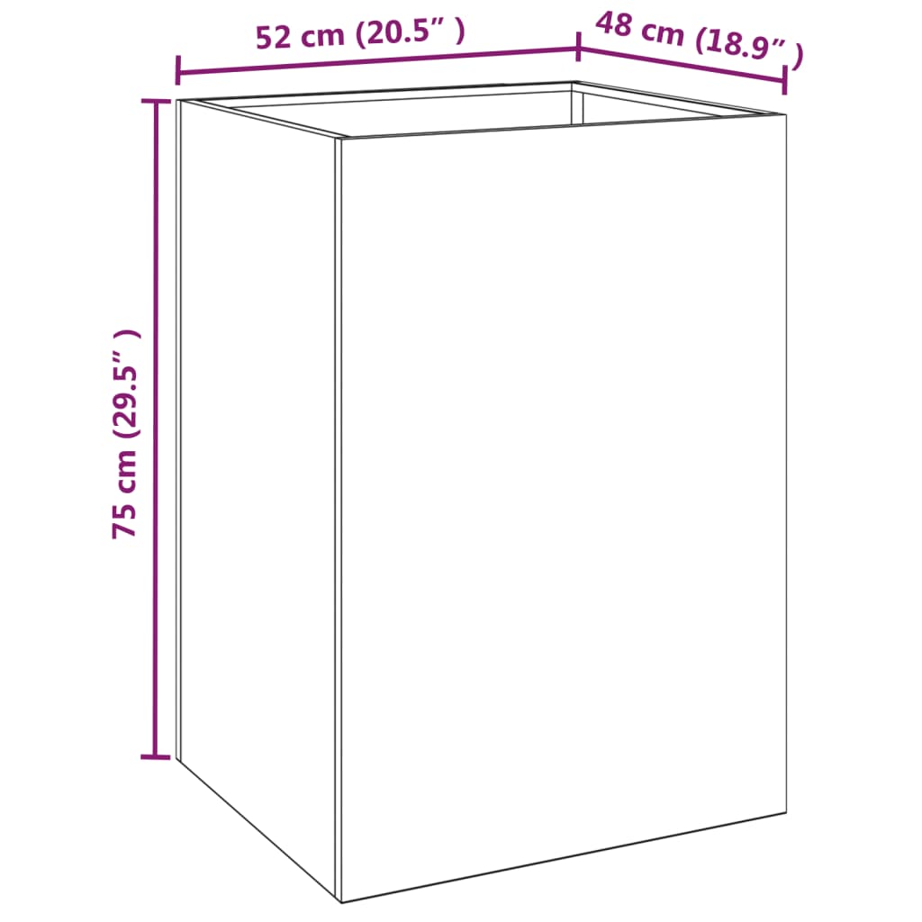 Fioriera 52x48x75 cm Acciaio Corten - homemem39