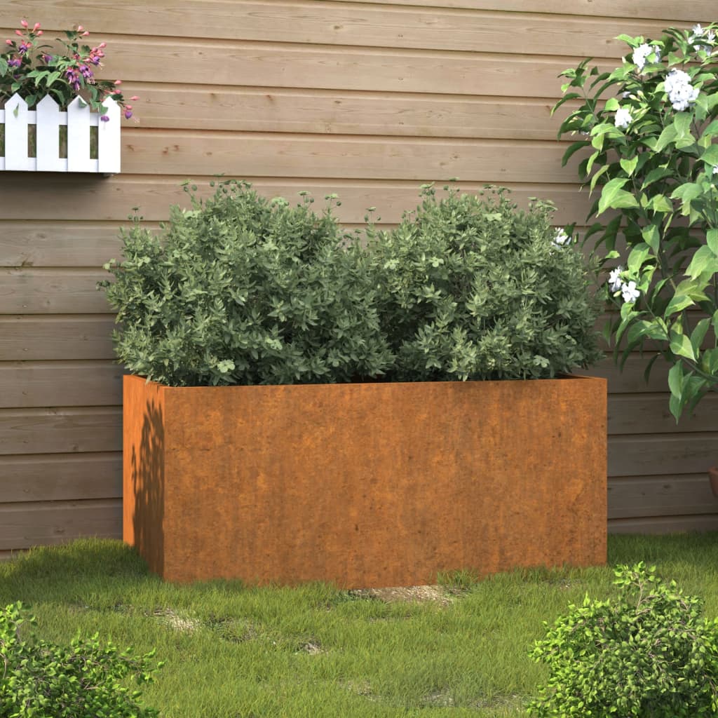 Fioriera 62x30x29 cm Acciaio Corten - homemem39