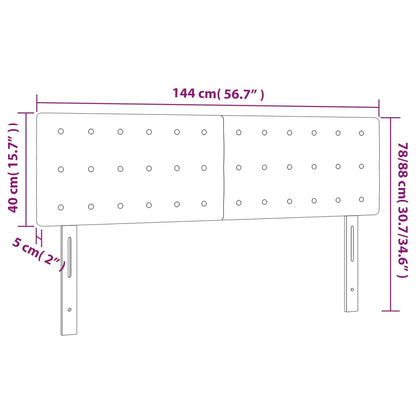 Testiere 2 pz Nere 72x5x78/88 cm in Velluto