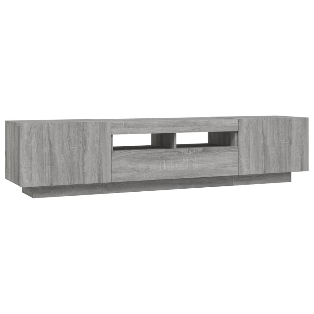 Set Mobili TV 2 pz con Luci LED Grigio Sonoma Legno Multistrato - homemem39