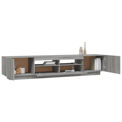 Set Mobili TV 2 pz con Luci LED Grigio Sonoma Legno Multistrato - homemem39