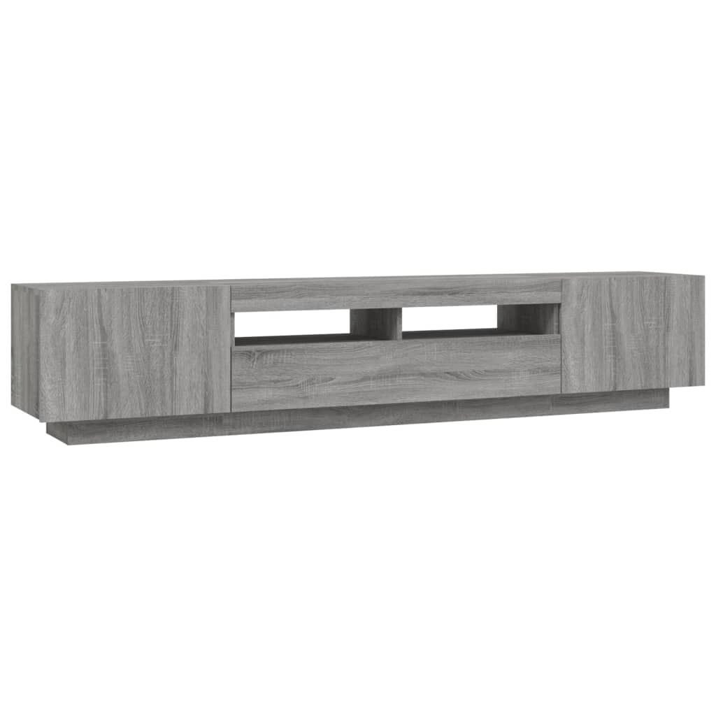 Set Mobili TV 2 pz con Luci LED Grigio Sonoma Legno Multistrato - homemem39