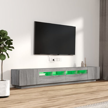 Set Mobili TV 3 pz con Luci LED Grigio Sonoma Legno Multistrato - homemem39