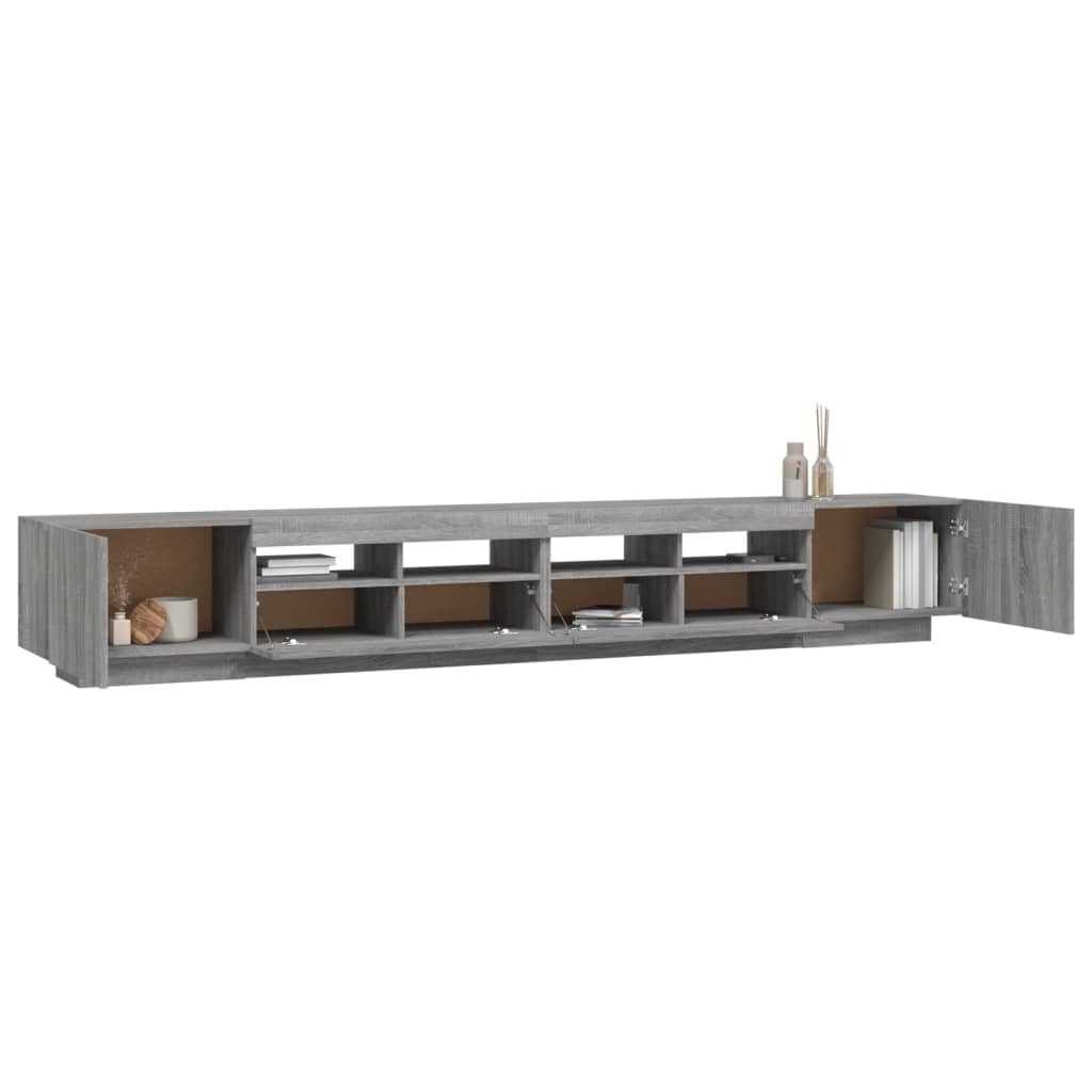 Set Mobili TV 3 pz con Luci LED Grigio Sonoma Legno Multistrato - homemem39