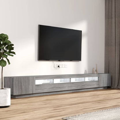 Set Mobili TV 3 pz con Luci LED Grigio Sonoma Legno Multistrato - homemem39