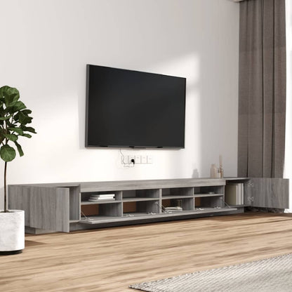 Set Mobili TV 3 pz con Luci LED Grigio Sonoma Legno Multistrato - homemem39