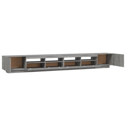 Set Mobili TV 3 pz con Luci LED Grigio Sonoma Legno Multistrato