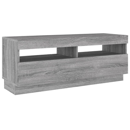 Set Mobili TV 3 pz con Luci LED Grigio Sonoma Legno Multistrato