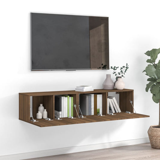 Set Mobili Porta TV 2 pz Rovere Marrone in Legno Multistrato