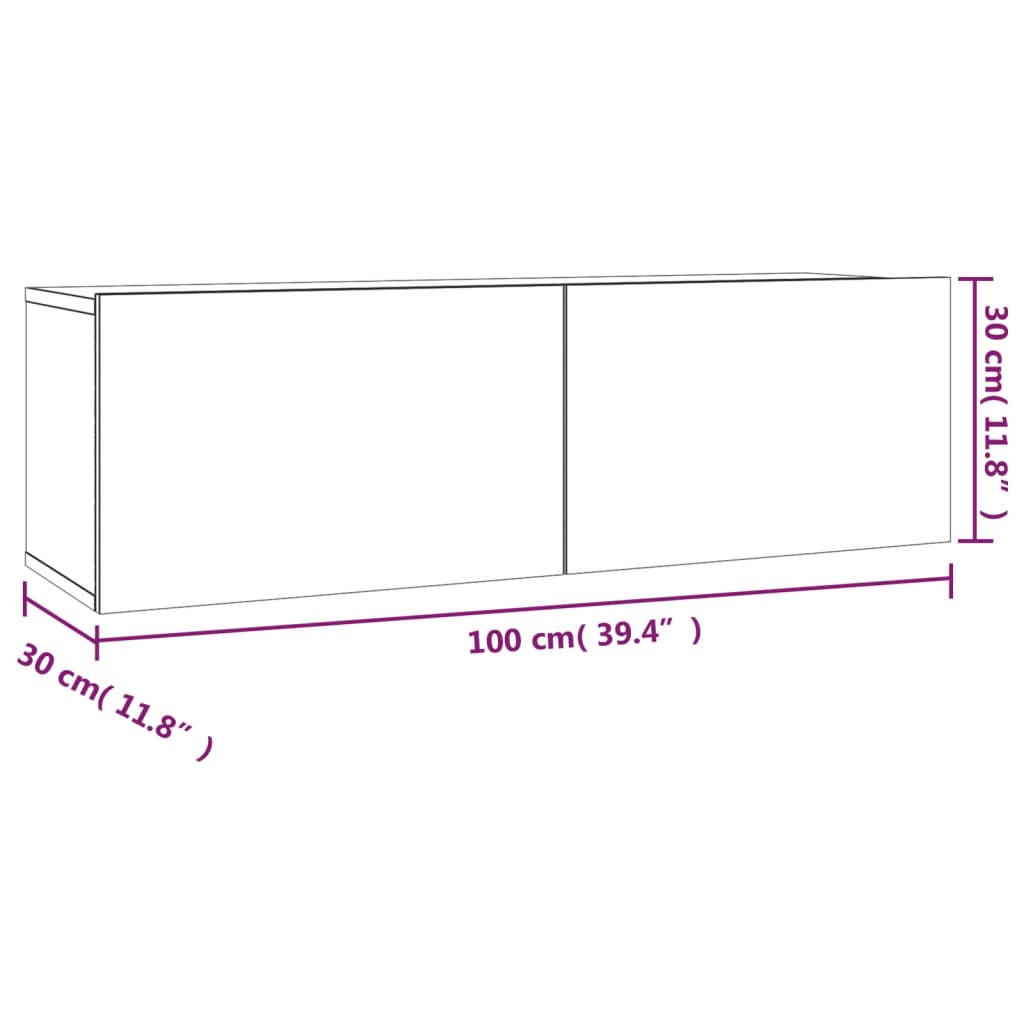 Set Mobili Porta TV 2 pz Rovere Marrone in Legno Multistrato