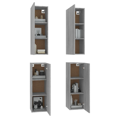 Mobili TV 4 pz Grigio Sonoma 30,5x30x90 cm in Legno Multistrato