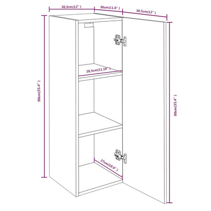 Mobili TV 4 pz Grigio Sonoma 30,5x30x90 cm in Legno Multistrato - homemem39