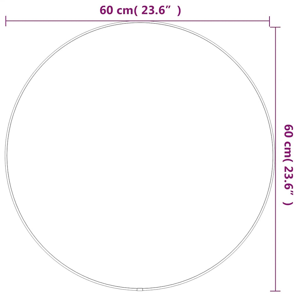 Specchio da Parete Argento Ø 60 cm Rotondo - homemem39