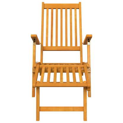 Outdoor Deckchair with Footrest and Table in Solid Acacia