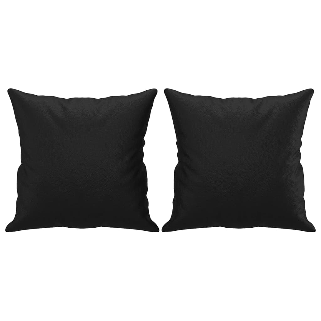 Cuscini Decorativi 2pz Nero 40x40 cm in Similpelle - homemem39