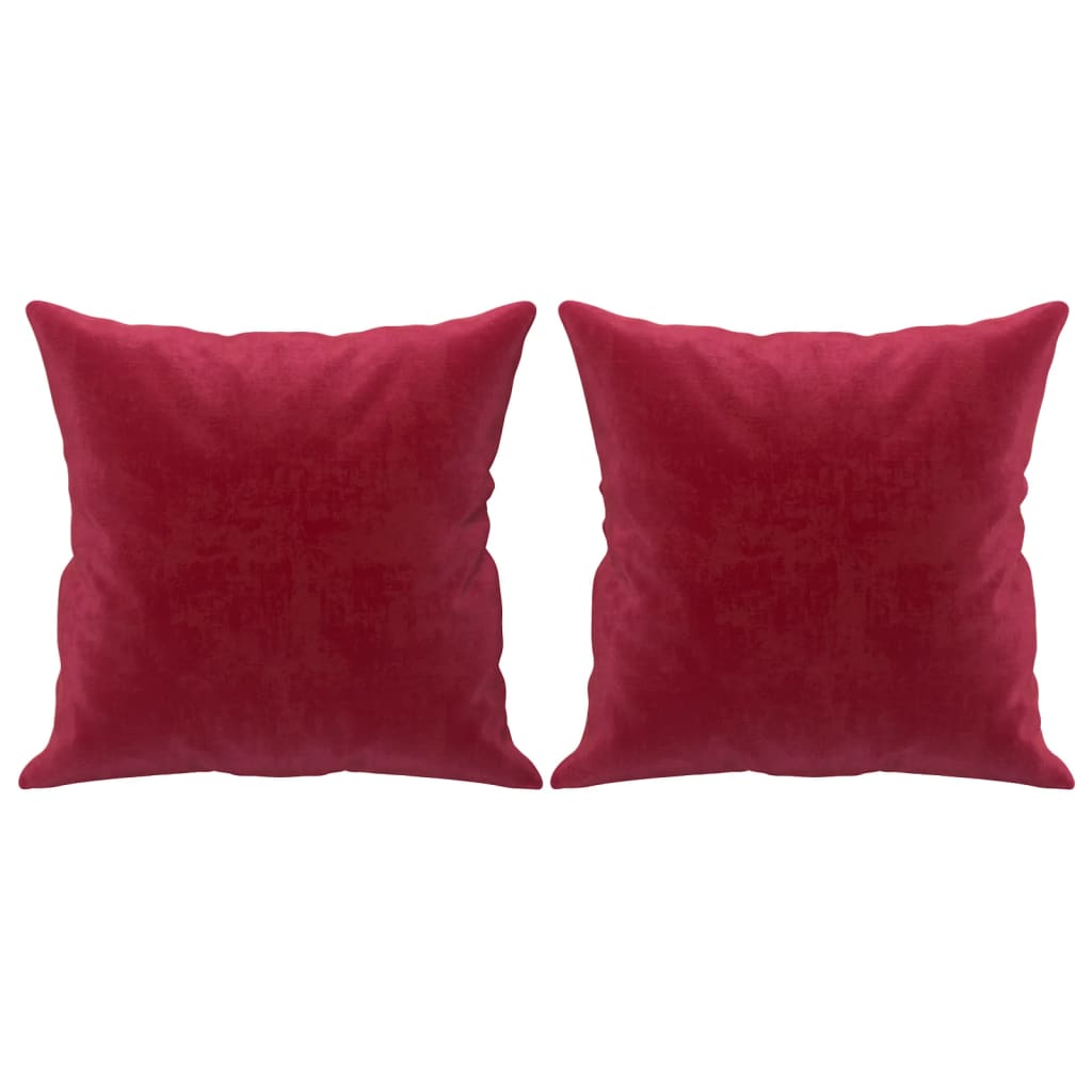 Cuscini Decorativi 2 pz Rosso Vino 40x40 cm in Velluto - homemem39