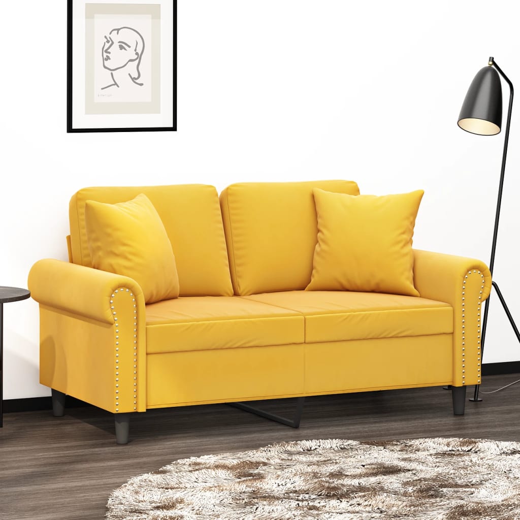 Cuscini Decorativi 2 pz Giallo 40x40 cm in Velluto - homemem39