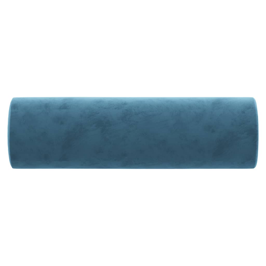 Cuscini Decorativi 2 pz Blu Ø15x50 cm in Velluto - homemem39